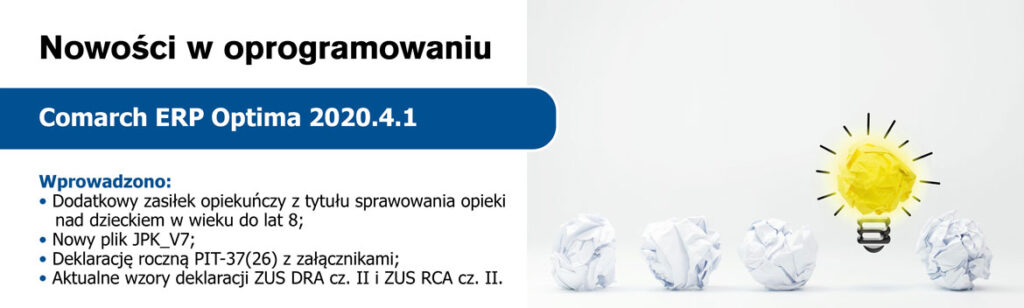 Nowa wersja COMARCH ERP Optima 2020.4.1