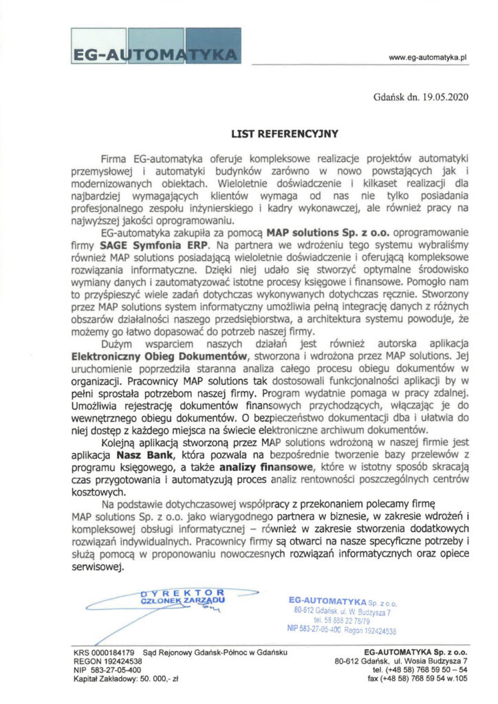 Referencje - EG-automatyka