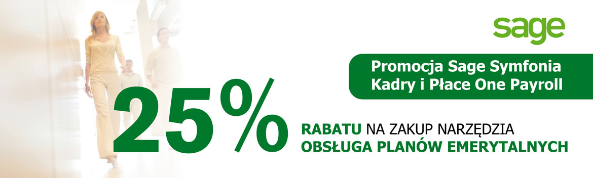 Skorzystaj z 25% rabatu na zakup narzędzia Sage OBSŁUGA PLANÓW EMERYTALNYCH