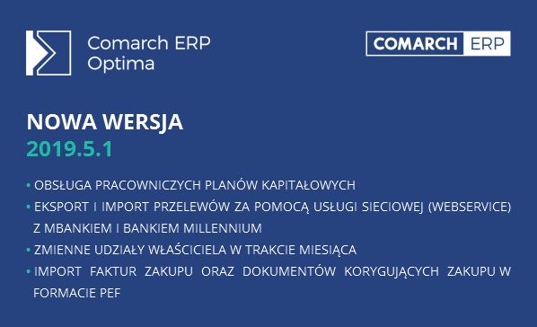 Nowa wersja Comarch ERP Optima – 2019.5.1
