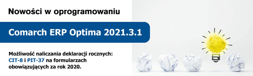 NOWA WERSJA COMARCH ERP OPTIMA 2021.3.1