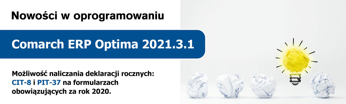 NOWA WERSJA COMARCH ERP OPTIMA 2021.3.1