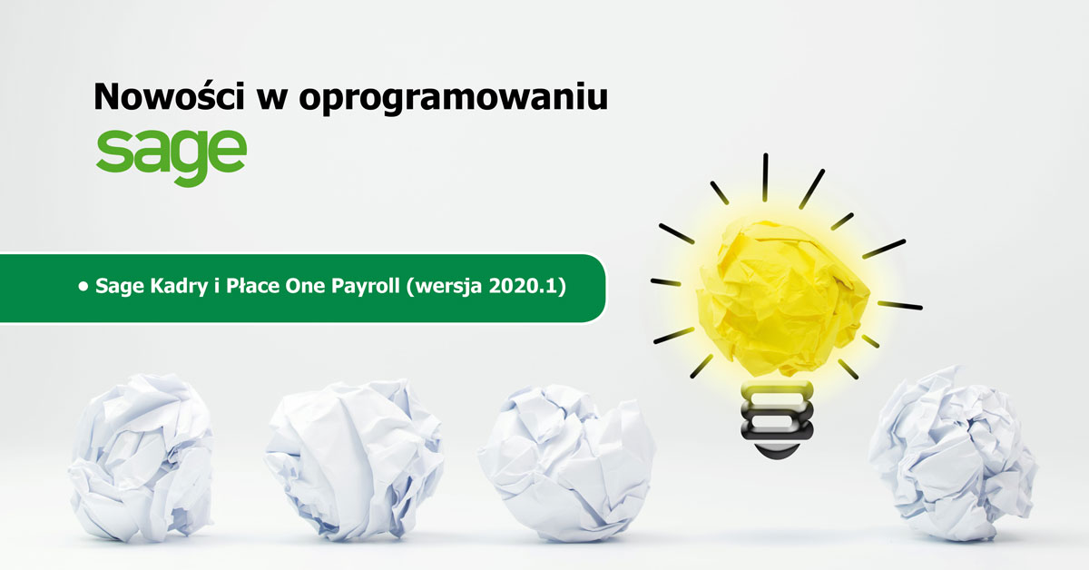 Nowa wersja Sage Kadry i Płace One Payroll (2020.1)