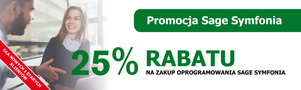 25% rabatu na zakup oprogramowania Sage Symfonia.
