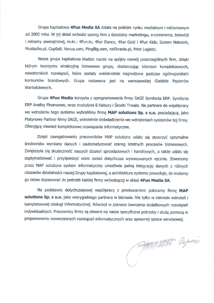 Referencje - Grupa 4Fun Media S.A.