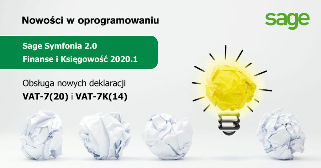 Uaktualnienie aplikacji SAGE SYMFONIA 2.0 Finanse i Księgowość 2020.1