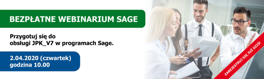 Bezpłatne Webinarium – obsługa JPK_V7 w programach SAGE