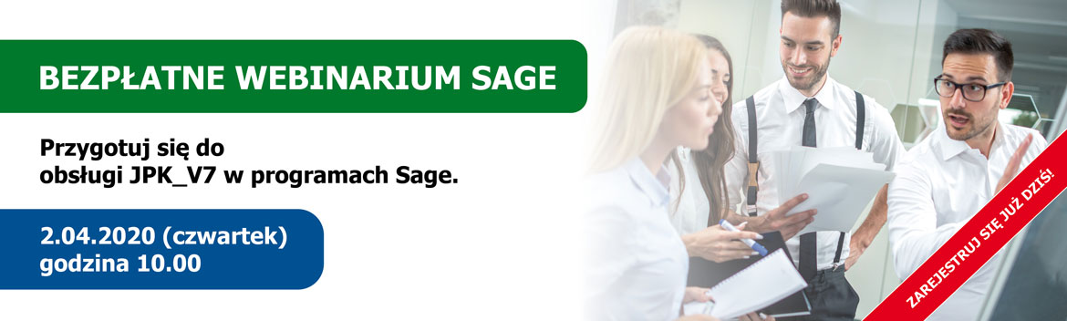 Bezpłatne Webinarium – obsługa JPK_V7 w programach SAGE