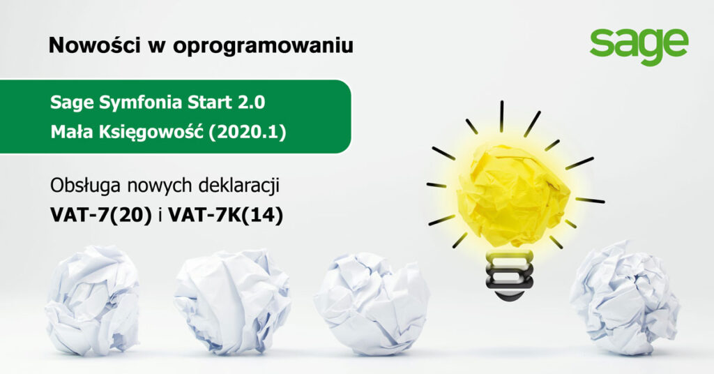 Uaktualnienie aplikacji Sage Symfonia Start 2.0 Mała Księgowość 2020.1