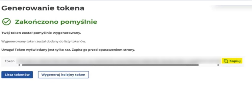Generowanie tokenu w KSeF krok 2