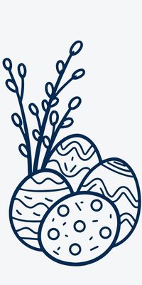 Wielkanocna ilustracja z pisankami