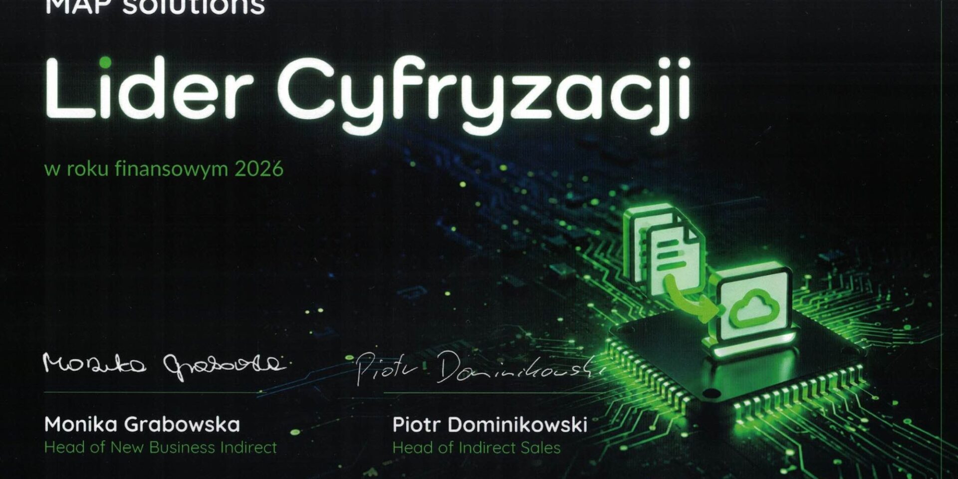 MAP solutions z certyfikatem Lidera Cyfryzacji od Symfonii